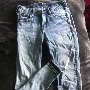 Ankle silver jeans